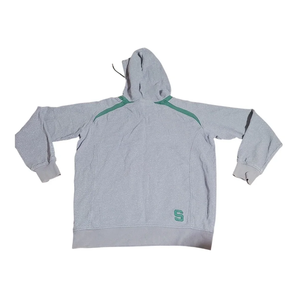 Vtg Nike Center Swoosh Michigan State‎ Spartans Hoodie Embroidered Gray XL B28